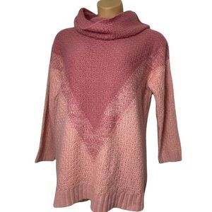 Pink Ombré Pattern Cowl Neck Sweater size 18